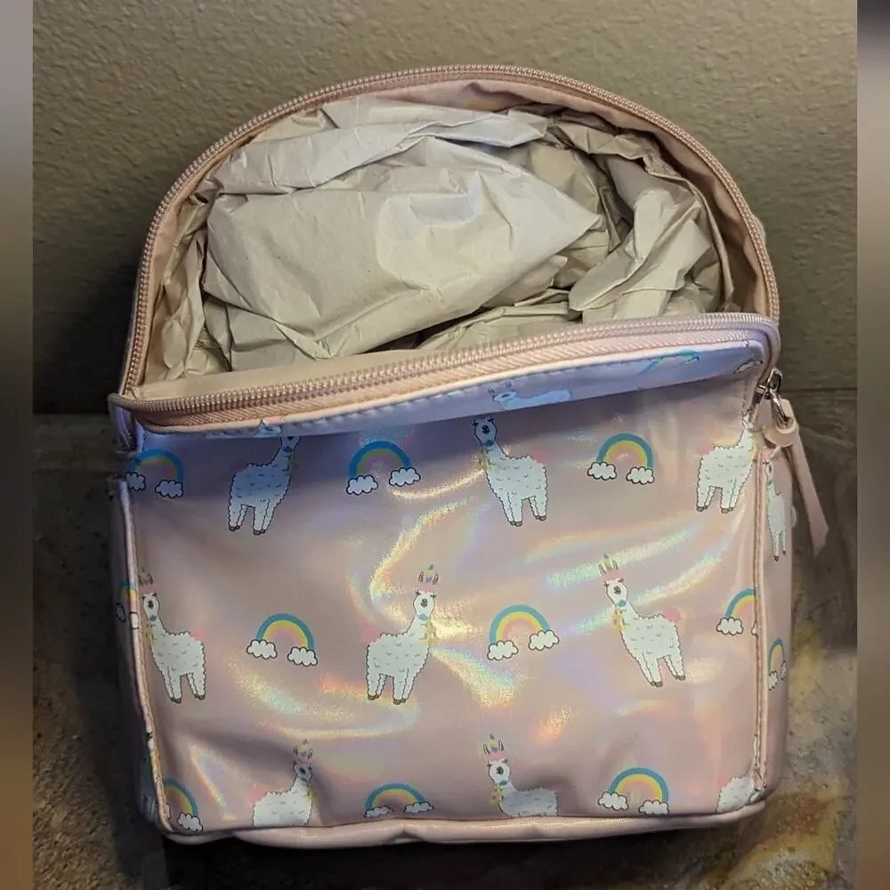 Llama Print Small Backpack NWT